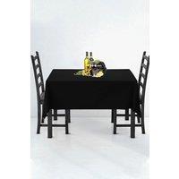 Neel Blue Rectangle Polyester Tablecloth, Premium Linen Table Cover, 177cm x 274cm in Black | Size: 177 cm x 274 cm