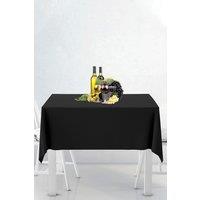 Neel Blue Premium Polyester Tablecloth, Linen Table Cover, 228cm 228cm in Black