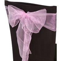 Neel Blue Organza Chair Sashes Wider Fuller Bow for Party Decoration, 17cm x 280cm in Baby Pink | Size: 17 cm x 280 cm
