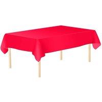 Neel Blue Plain PVC Tablecloth, Plastic Table Cover, 138cm x 247cm in Red | Size: 138 cm x 247 cm