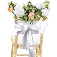 Neel Blue Set of 25 Satin Chair Sashes for Weddings Birthday Party Decoration, 7" x 108" in Silver