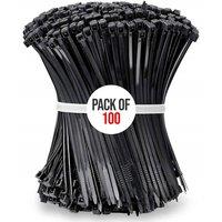 Neel Blue 100pcs Black Long & Strong Nylon Cable Ties, 250mm x 4.6mm