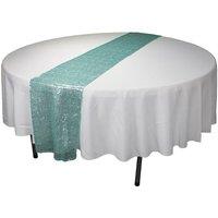 Neel Blue Glitter Sequin Table Runner - 11 x 108 in Mint