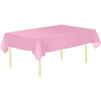 Neel Blue 137cm x 183cm Plastic Table Cover, Disposable PVC Tablecloth in Light Pink | Size: 137 cm x 183 cm