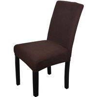 Neel Blue Velvet Chair Cover, Spandex Stretch Dining Chair Slipcovers in Chocolate