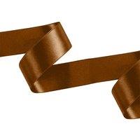 Neel Blue Double Sided Satin Polyester Ribbon Roll, 25mm x 10 Metres in Brown