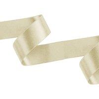 Neel Blue Double Sided Satin Polyester Ribbon Roll, 25mm x 10 Metres in Cream