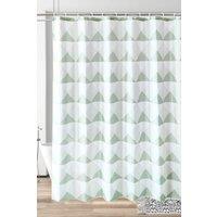Neel Blue Geometric Design Bathroom Shower Curtain, Polyester Fabric Water Resistant in Green | Size: 180 cm width x 180 cm drop