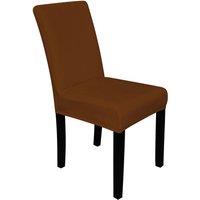 Neel Blue Velvet Dining Chair Covers, Stretchable Spandex High-Back Dining Slipcovers in Dark Brown