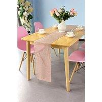 Neel Blue Hessian Table Runner, 29cm x 275cm Jute Fabric Dining Tableware in Dusty Pink | Size: 29 cm x 275 cm