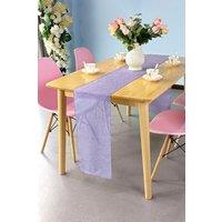 Neel Blue Hessian Table Runner, 29cm x 275cm Jute Fabric Dining Tableware in Lilac | Size: 29 cm x 275 cm