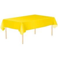Neel Blue Plain PVC Tablecloth, Plastic Table Cover, 138cm x 247cm in Yellow | Size: 138 cm x 247 cm