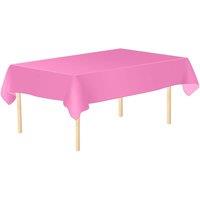 Neel Blue Plain PVC Tablecloth, Plastic Table Cover, 138cm x 247cm in Dark Pink | Size: 138 cm x 247 cm