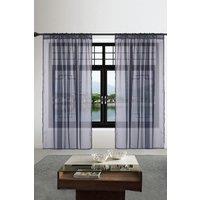 Neel Blue Semi-Transparent Voile Curtain, Pair Window Curtain 2 Panel in Navy | Size: 142 cm width x 137 cm drop