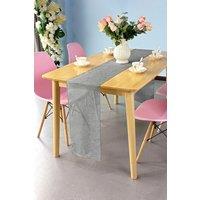 Neel Blue Hessian Table Runner, 29cm x 275cm Jute Fabric Dining Tableware in Grey | Size: 29 cm x 275 cm