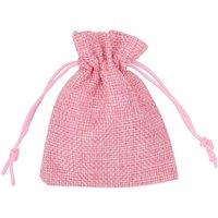 Neel Blue 10pcs Burlap Bags with Drawstrings, 7x9cm Gift Bags in Pink | Size: 7x9 cm