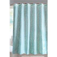 Neel Blue Flower Design Polyester Shower Curtain, Water Resistant Bathroom Curtains in Light Blue | Size: 180 cm width x 180 cm drop