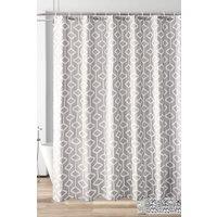 Neel Blue Abstract Geometric Bathroom Shower Curtain with 12 Hooks, Mould & Mildew Resistant- 180cm x 180cm in Grey | Size: 180 cm width x 180 cm drop