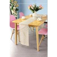 Neel Blue Hessian Table Runner, 29cm x 275cm Jute Fabric Dining Tableware in Cream | Size: 29 cm x 275 cm
