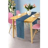 Neel Blue Hessian Table Runner, 29cm x 275cm Jute Fabric Dining Tableware in Mid Blue | Size: 29 cm x 275 cm
