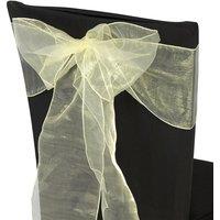 Neel Blue Set of 25 Organza Sashes Wider Fuller Bow for Party Decoration, 17cm x 280cm in Lemon | Size: 17 cm x 280 cm