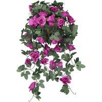 Neel Blue 110cm Artificial Rose Garland Vine Hanging Silk Garland, 18 Flowers in Purple