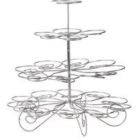 Neel Blue 4 Tier Cupcake Stand with 41 Mini Cake Food Display Set for Themed Birthday Party in Silver