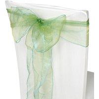 Neel Blue Organza Chair Sashes Wider Fuller Bow for Party Decoration, 17cm x 280cm in Green | Size: 17 cm x 280 cm