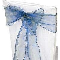 Neel Blue Organza Chair Sashes Wider Fuller Bow for Party Decoration, 17cm x 280cm in Dark Green | Size: 17 cm x 280 cm