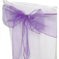 Neel Blue Organza Chair Sashes Wider Fuller Bow for Party Decoration, 17cm x 280cm in Lavender | Size: 17 cm x 280 cm