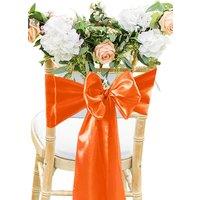 Neel Blue Satin Chair Sashes for Weddings Birthday Party Decoration, 7" x 108" in Orange