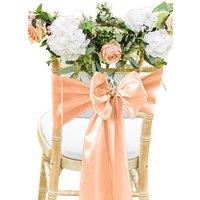 Neel Blue Satin Chair Sashes for Weddings Birthday Party Decoration, 7" x 108" in Peach
