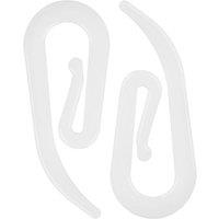 Neel Blue Plastic Curtain Hooks, White Drapery Hooks