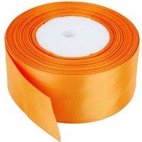 Neel Blue Double Sided Satin Polyester Ribbon Roll, 50mm x 25 Metres in Burnt Orange