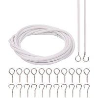 Neel Blue 3 Metres Curtain Wire with 12pcs Hooks, Net Curtain Cord in White