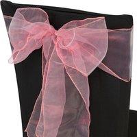 Neel Blue Organza Chair Sashes Wider Fuller Bow for Party Decoration, 17cm x 280cm in Rose | Size: 17 cm x 280 cm