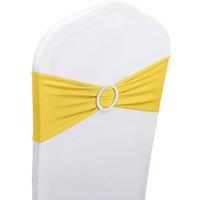 Neel Blue Spandex Chair Band with Slider Buckle, Stretchy Chair Cover Band Sash in Lemon