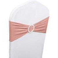 Neel Blue Spandex Chair Band with Slider Buckle, Stretchy Chair Cover Band Sash in Rose Gold