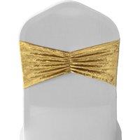 Neel Blue Diamond Velvet Chair Band, Soft & Shiny Chair Band Sash in Gold