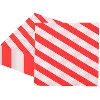 Neel Blue Christmas Party Paper Napkins, White & Red Striped - 33cm x 33cm, 20pcs | Size: 33 cm x 33 cm