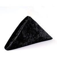 Neel Blue Diamond Velvet Napkin with Hemmed Edges, 20x20 Inch in Black