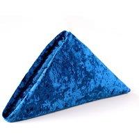 Neel Blue Diamond Velvet Napkin with Hemmed Edges, 20x20 Inch in Blue