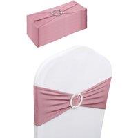 Neel Blue 13"x5" Spandex Chair Bands with Slider Buckle, Stretchy Elastic Chair Sash - 10pcs in Baby Pink