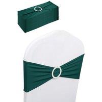 Neel Blue 13x5 Spandex Chair Bands with Slider Buckle, Stretchy Elastic Chair Sash - 10pcs in Emerald