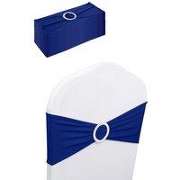 Neel Blue 13x5 Spandex Chair Bands with Slider Buckle, Stretchy Elastic Chair Sash - 10pcs in Royal