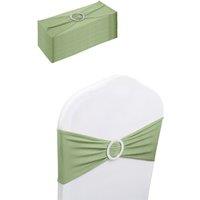Neel Blue 13x5 Spandex Chair Bands with Slider Buckle, Stretchy Elastic Chair Sash - 10pcs in Green