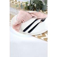 Neel Blue Set of 6 Fringe Cloth Napkin, 50cm x 50cm in Dusty Pink | Size: 50 cm x 50 cm