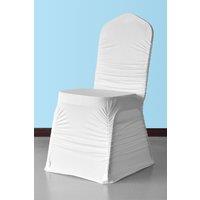 Neel Blue Ruched Spandex Dining Chair Cover, Chair Slipcover in White