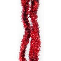 Neel Blue Christmas Tinsel Garland Shiny Metallic Fine Foil Xmas Tree Garland, 2m in Red
