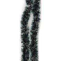 Neel Blue Chunky Christmas Tinsel Garland Shiny Metallic with White Xmas Tree Decor, 2m in Green